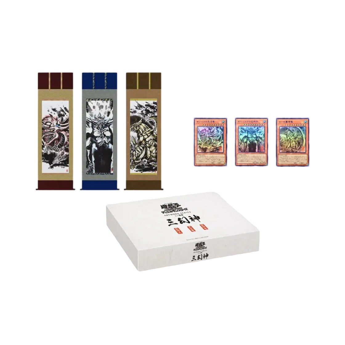 유희왕 OCG 듀얼 몬스터즈 아트워크 시리즈 미니 족자 세트 삼환신 (일어판)(Yu-Gi-Oh OCG Duel Monsters Artwork Series Mini Hanging Scroll Three Egyptian Gods (Japanese Ver.))