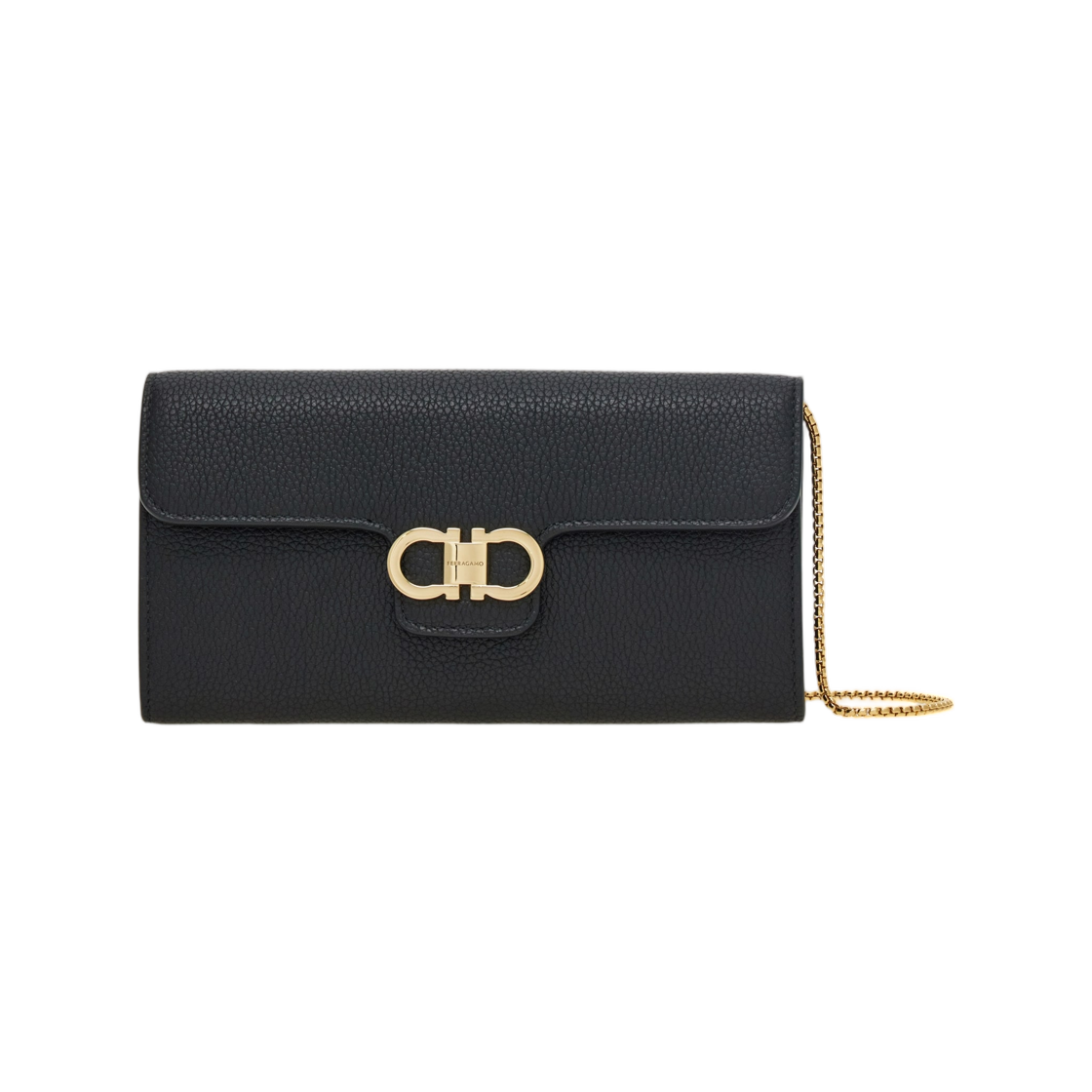 페라가모 간치니 월렛 숄더 스트랩 블랙(Ferragamo Gancini Wallet with Shoulder Strap Black) - 1