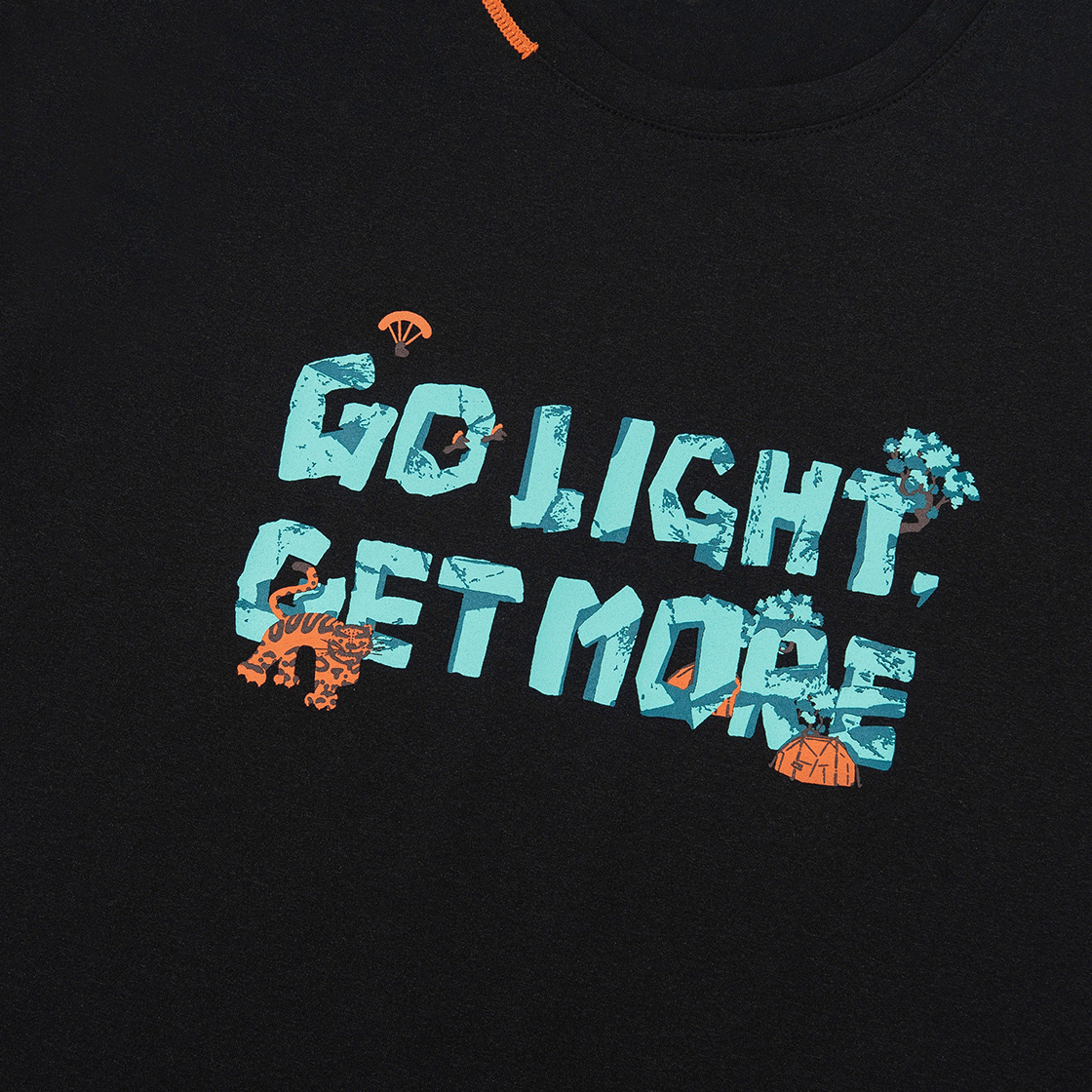 제로그램 x 산 GO LIGHT GET MORE 그래픽 티셔츠(ZEROGRAM x SANN Go Light Get More Frontgraphic SS Black) - 3