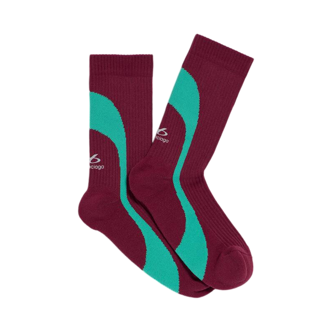발렌시아가 테크웨어 테크니컬 삭스 버건디 아쿠아(Balenciaga Techwear Technical Socks Burgundy Aqua) - 2