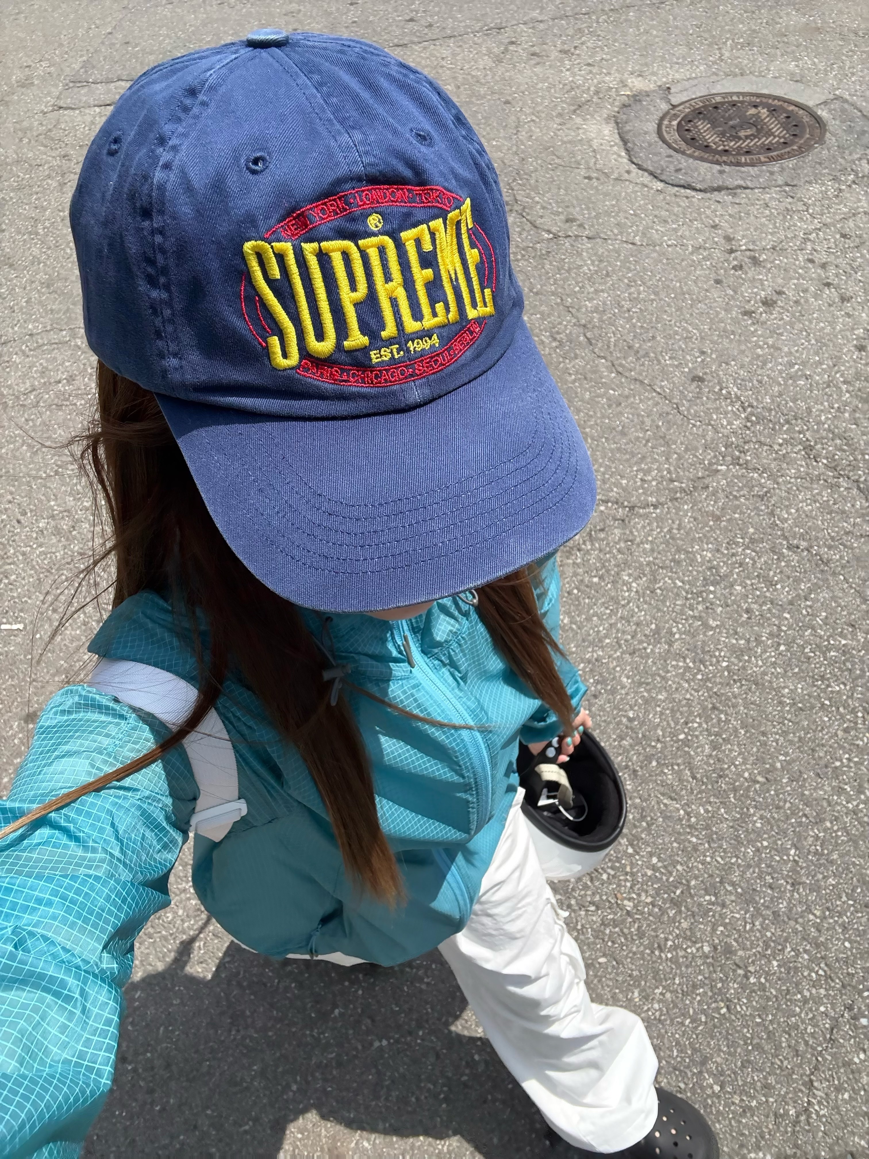 Supreme Warm Up 6-Panel Navy - 23FW, [트리플적립]SUNLOVE Frame Light Jacket Teal 착용 스타일