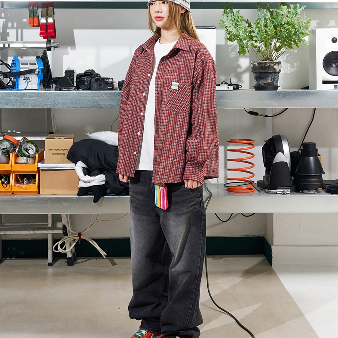 낫뉴 nn 라벨 부클 셔츠 레드(Not New nn Label Boucle Shirts Red) - 2