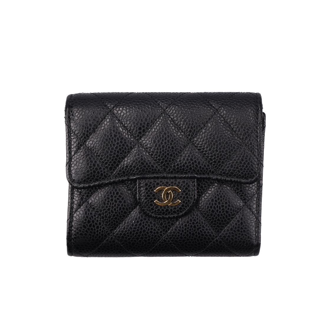 샤넬 캐비어 반지갑 블랙 골드(Chanel Caviar Black Gold Wallet)