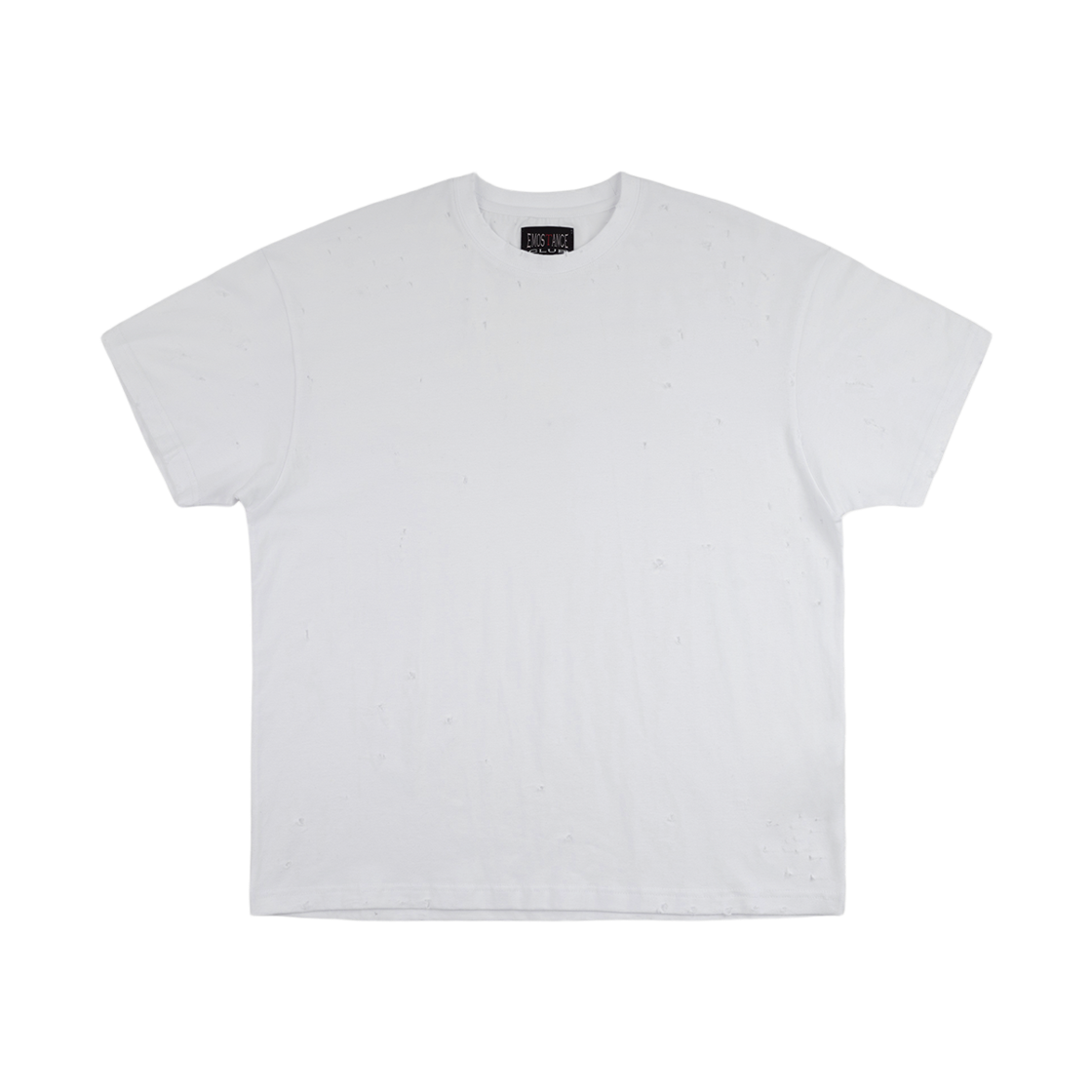 에모스탠스클럽 디스트레스드 슬림 블랭크 티셔츠 화이트(emostanceclub Distressed Slim Blank T White)