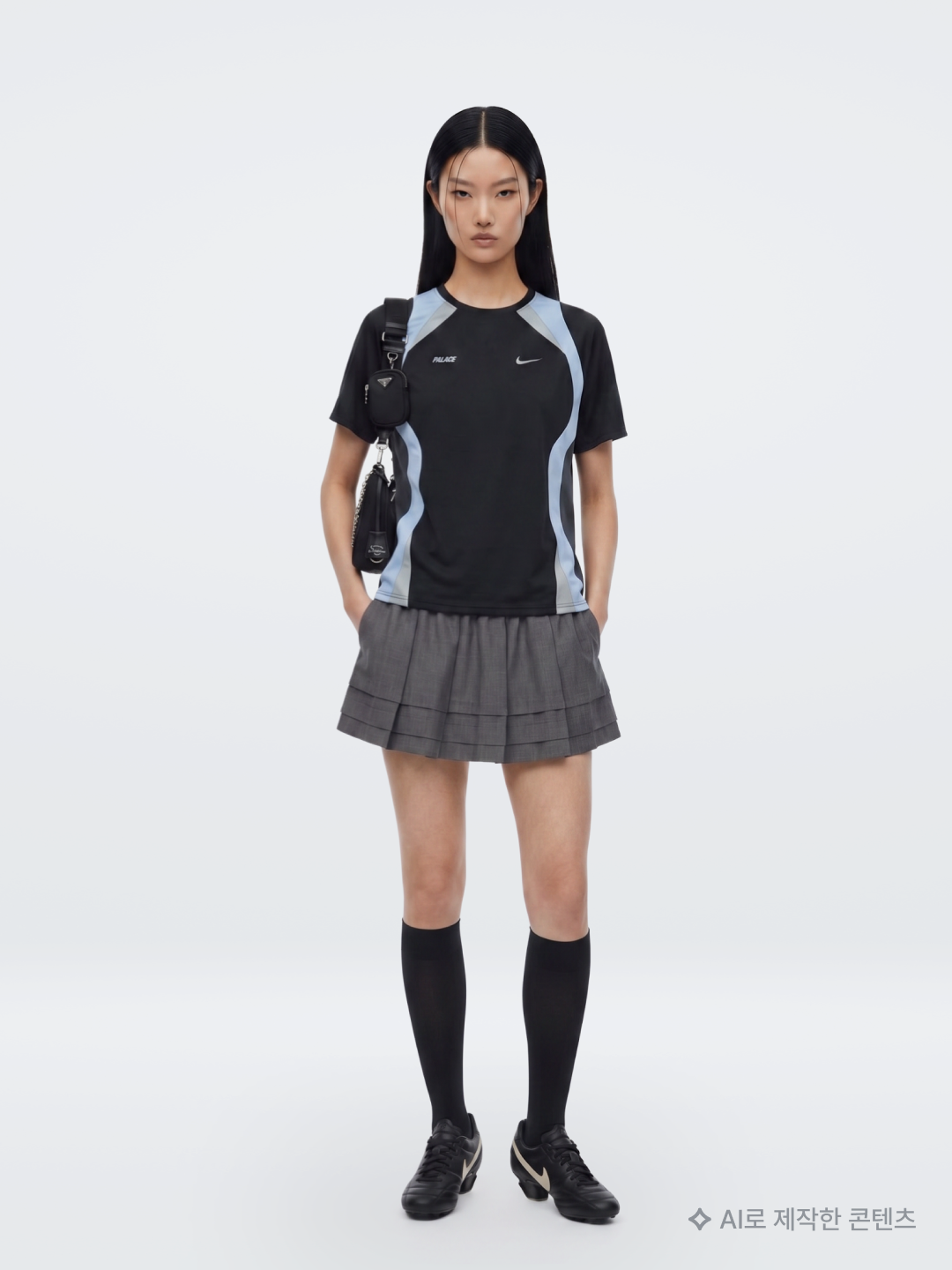 Umbro x Kasina 1997 Football Jersey Ivory, GOEN.J Asymmetric Draped Down Washed Midi Denim Skirt Blue 착용 스타일 - 7