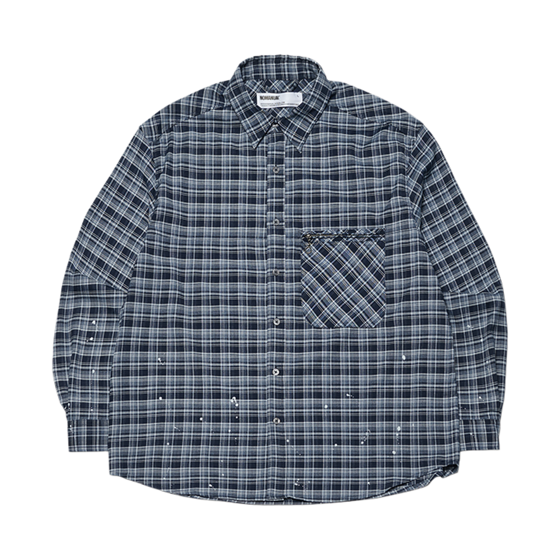NMSS62SH04NVY NOMANUAL Painted Plaid Shirt Navy