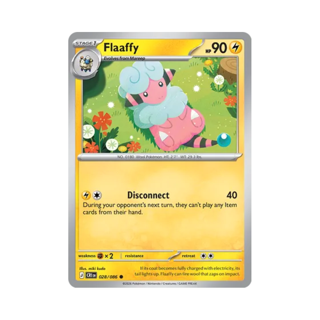 포켓몬 TCG 보송송 C 카오스 라이징 (영문판)(Pokemon TCG Flaaffy C Chaos Rising (English Ver.)) - 1