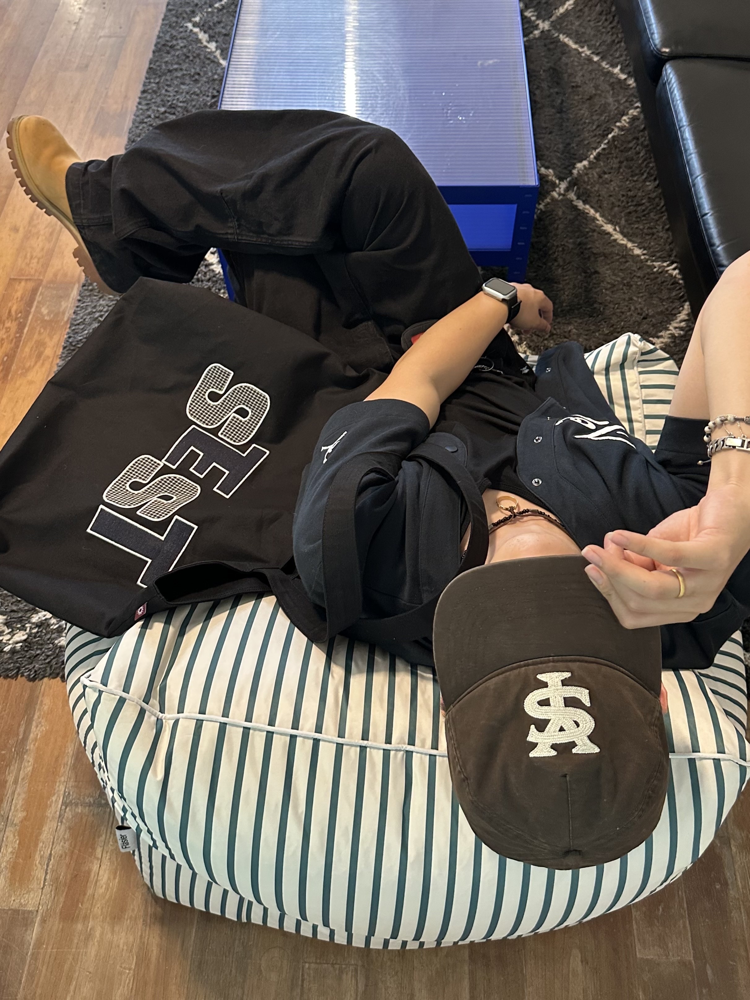 Sunday Ceremony Sy Logo 5 Panel Cotton Cap - Brown, Jordan Flight MVP Baseball Top Black - Asia 착용 스타일 - 2