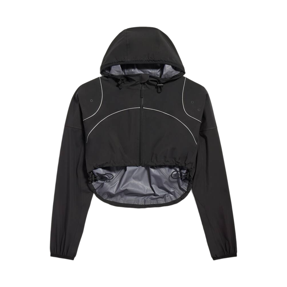A0029XTUO411000 (W) Balenciaga Techwear Cropped Jacket Black