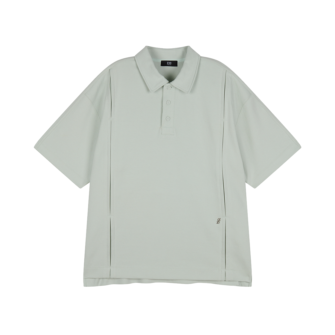 지오송지오 컬렉션 스플린 엠브로이드 카라 티셔츠 그린 BI3TS348GR(ZIOSONGZIO COLLECTION Spleen Embroidered Collared T-Shirt Green) - 2