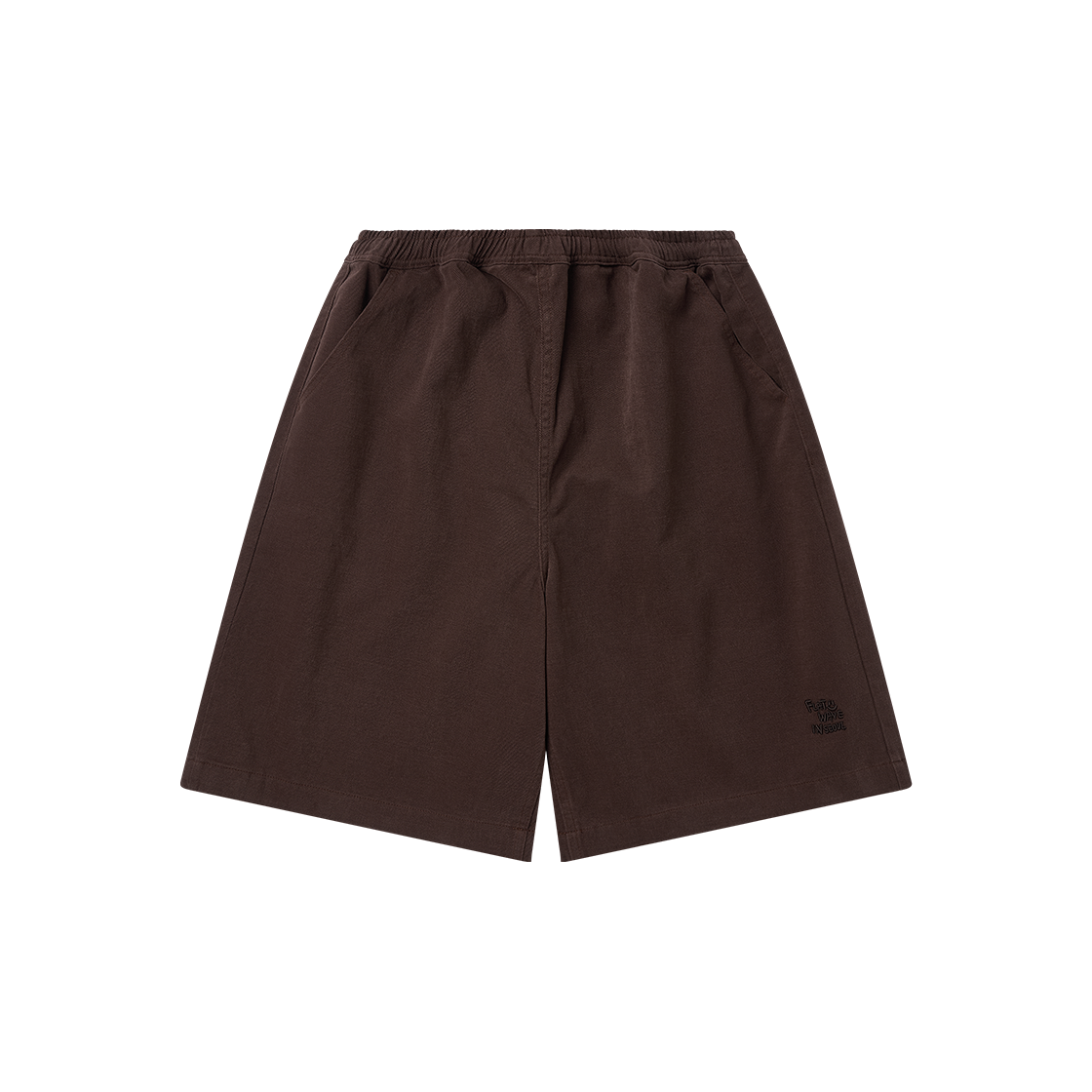 플랫웨이브 인 서울 카노아 와이드 코튼 밴딩 쇼츠 브라운(Flatwave in Seoul Kanoa Wide Cotton Banding Shorts Brown)