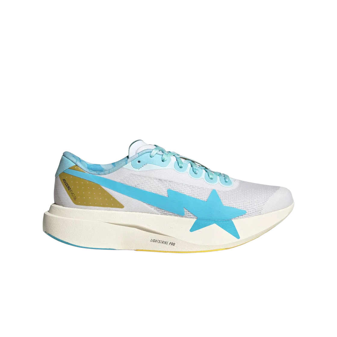 아디다스 x 베이프 아디제로 EVO SL 코어 화이트 메탈릭 골드(Adidas x BAPE Adizero EVO SL Core White Metallic Gold)