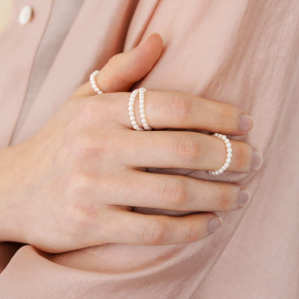러브미몬스터 [3세트] 타이니 원석 반지 화이트(lovememonster [3 SET] Tini Gems Rings WHITE) - 2