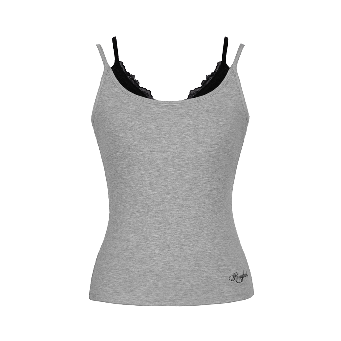 러프넥 레이스 레이어드 슬리브리스 그레이(Roughneck Lace Layered Sleveless Gray) - 1