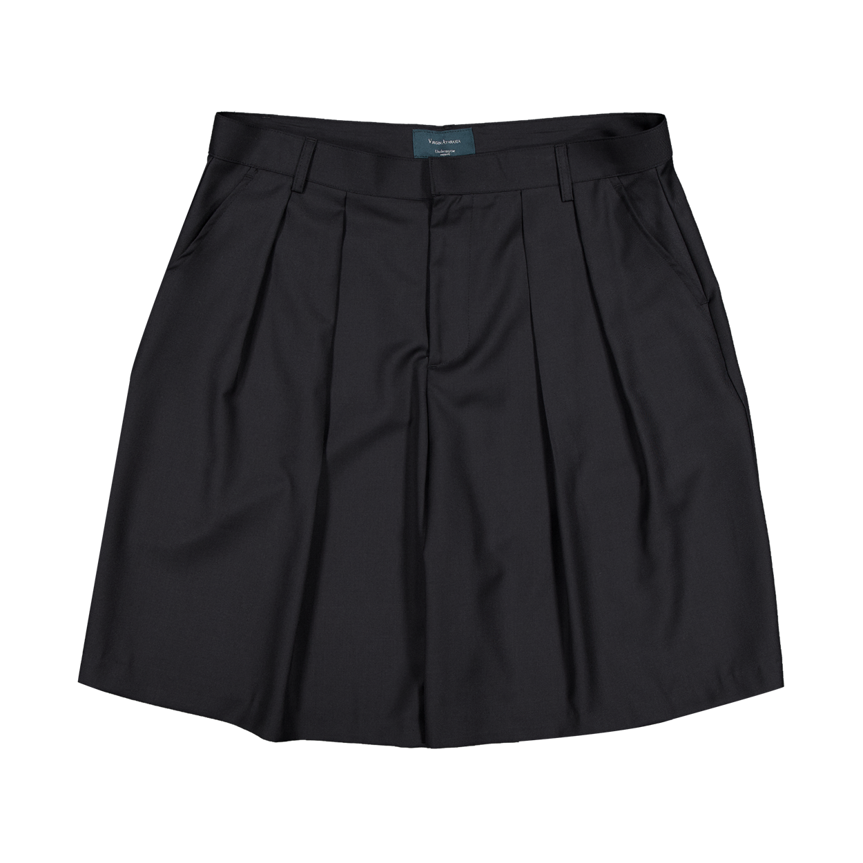 언더마이카 투 턱 와이드 쇼츠 슬랙스 블랙(Undermycar Two Tuck Wide Shorts Slacks Black)