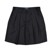 Undermycar Two Tuck Wide Shorts Slacks Black