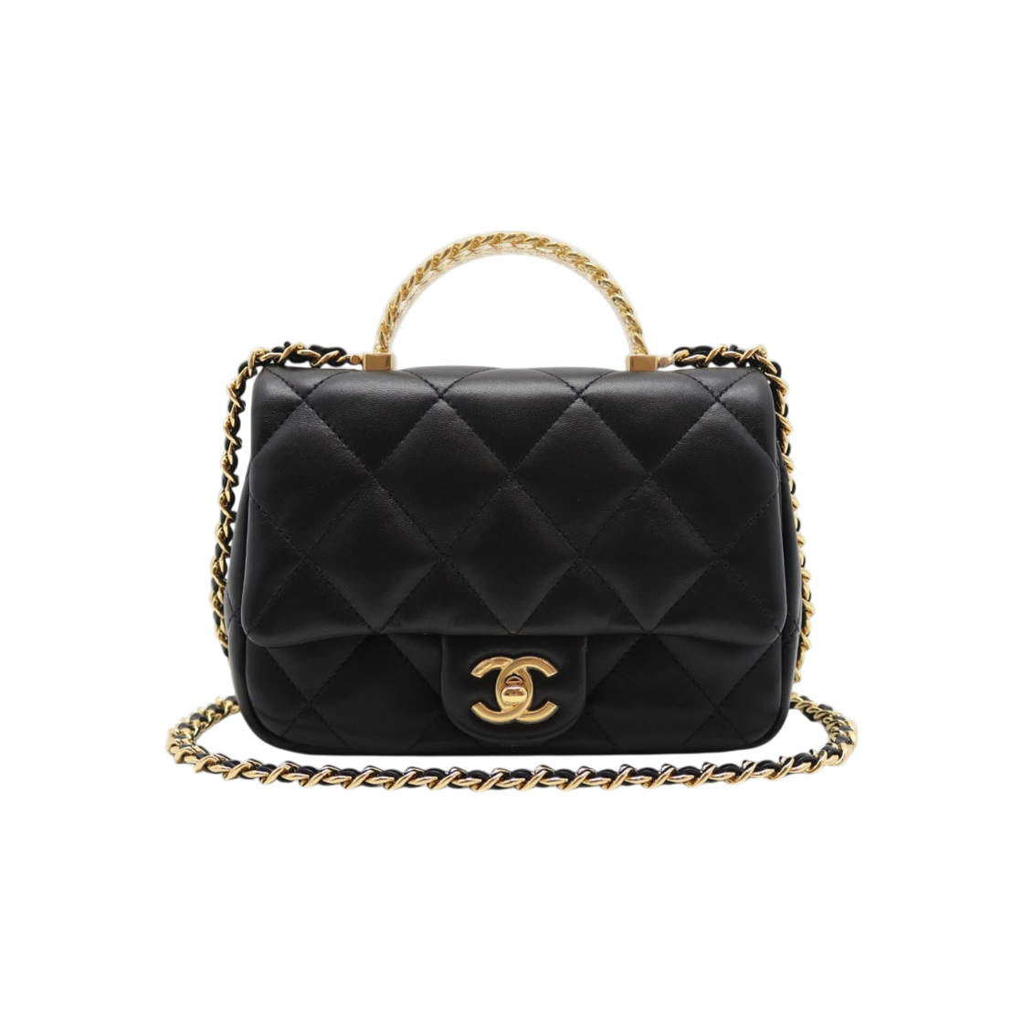IT4E3NAMLBDK Chanel New Mini Top Handle Lambskin Bag Chip