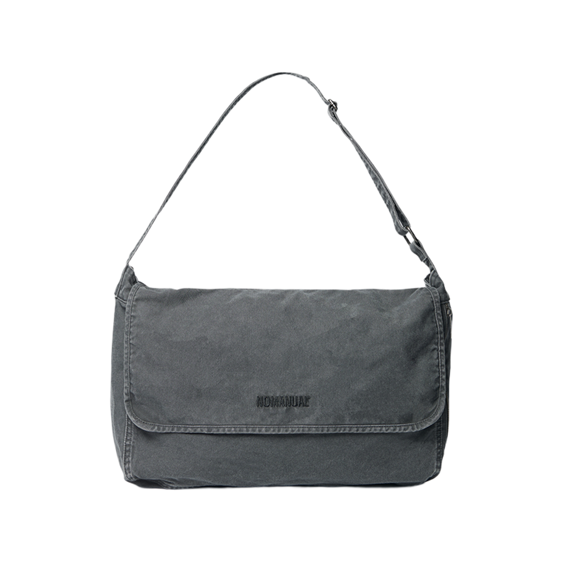 노매뉴얼 워시드 캔버스 크로스 백 워시드 차콜(NOMANUAL Washed Canvas Cross Bag Washed Charcoal) - 1