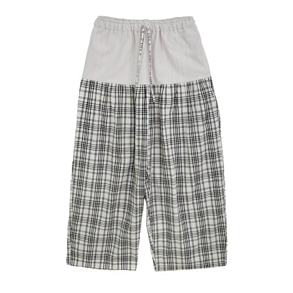 솜속 베이 데님 체크 라운지 팬츠 베이지(SOMSOC Bay Denim Check Lounge Pants Beige)