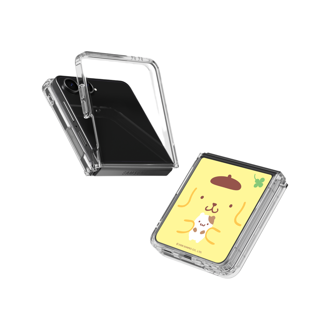 폼폼푸린 얼굴 클리어 마그넷 케이스 for Galaxy Z Flip7(POMPOMPURIN Face Clear Magnet Case for Galaxy Z Flip7) - 2