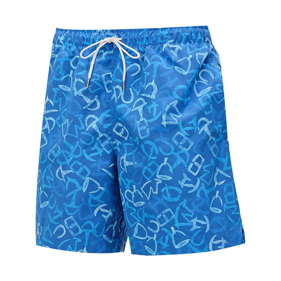 H658101H568ME Hermes Calligraphie Equestre Swim Trunk Bleu Vif