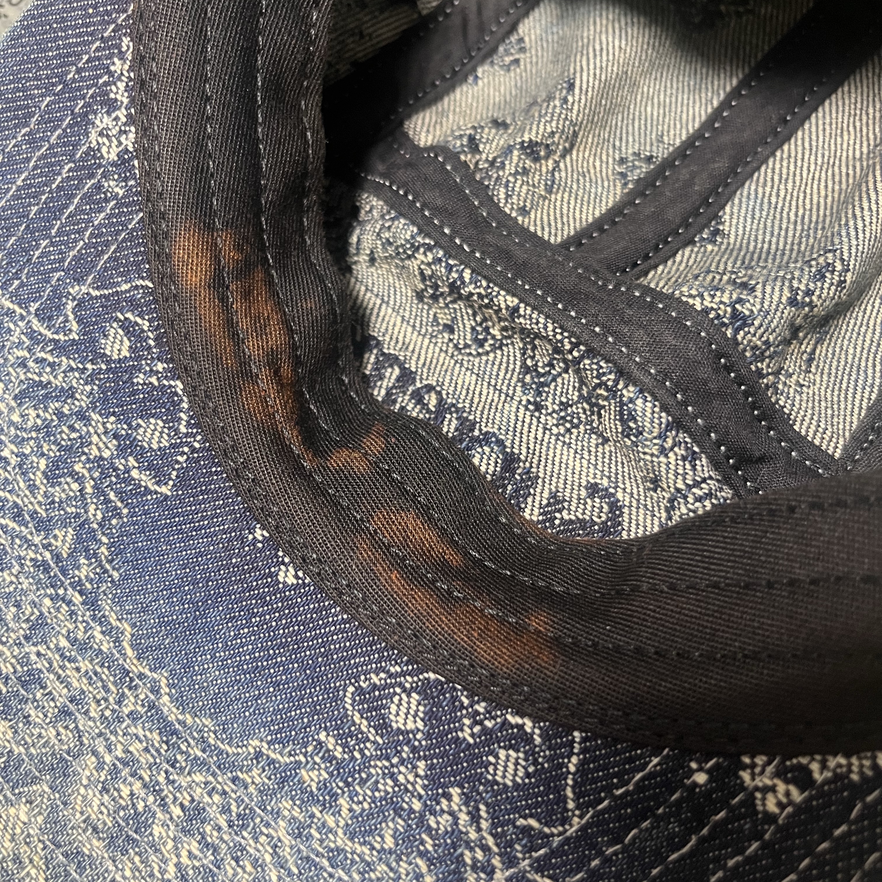 Supreme Bandana Jacquard Denim Camp Cap Blue - 25SS 착용 스타일 - 4