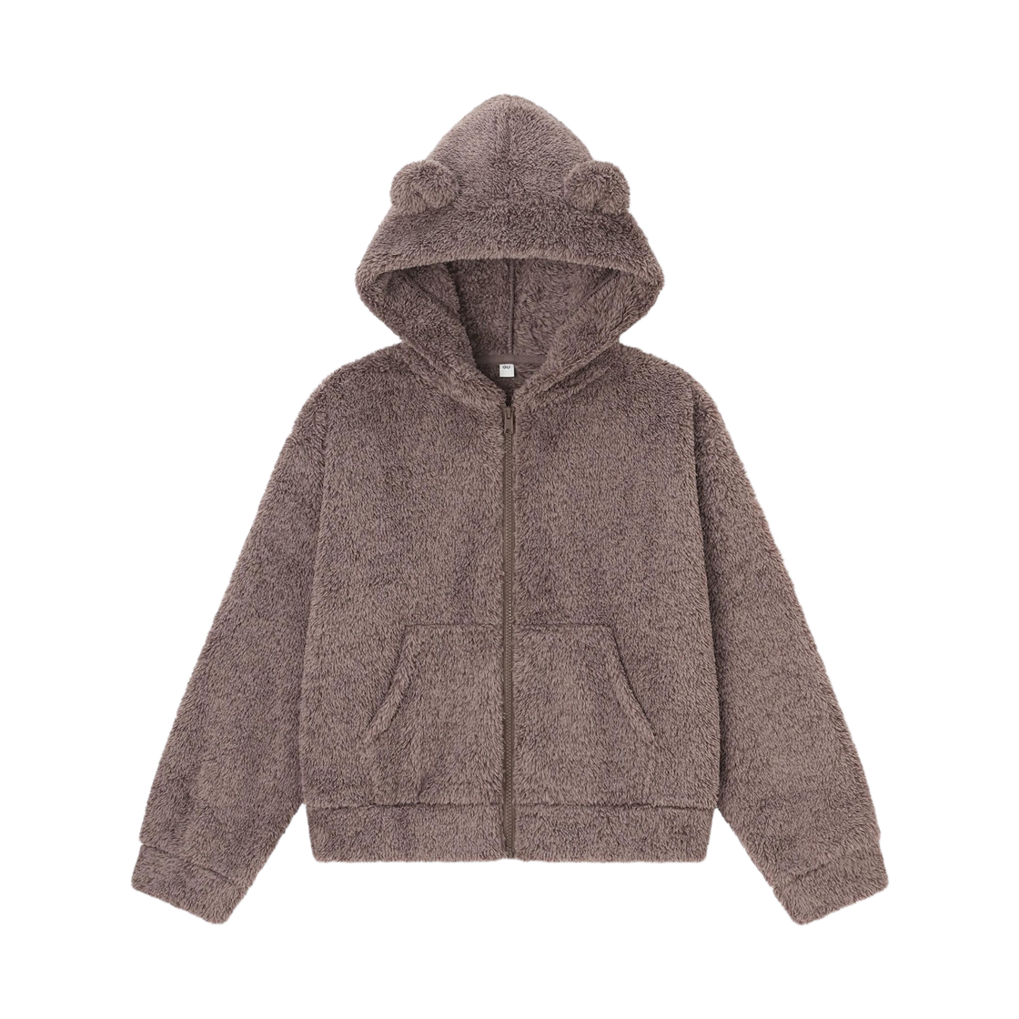 (W) GU 마시멜로우 필 베어 풀집 후드 브라운((W) GU Marshmallow Feel Bear Full Zip Hoodie Brown)