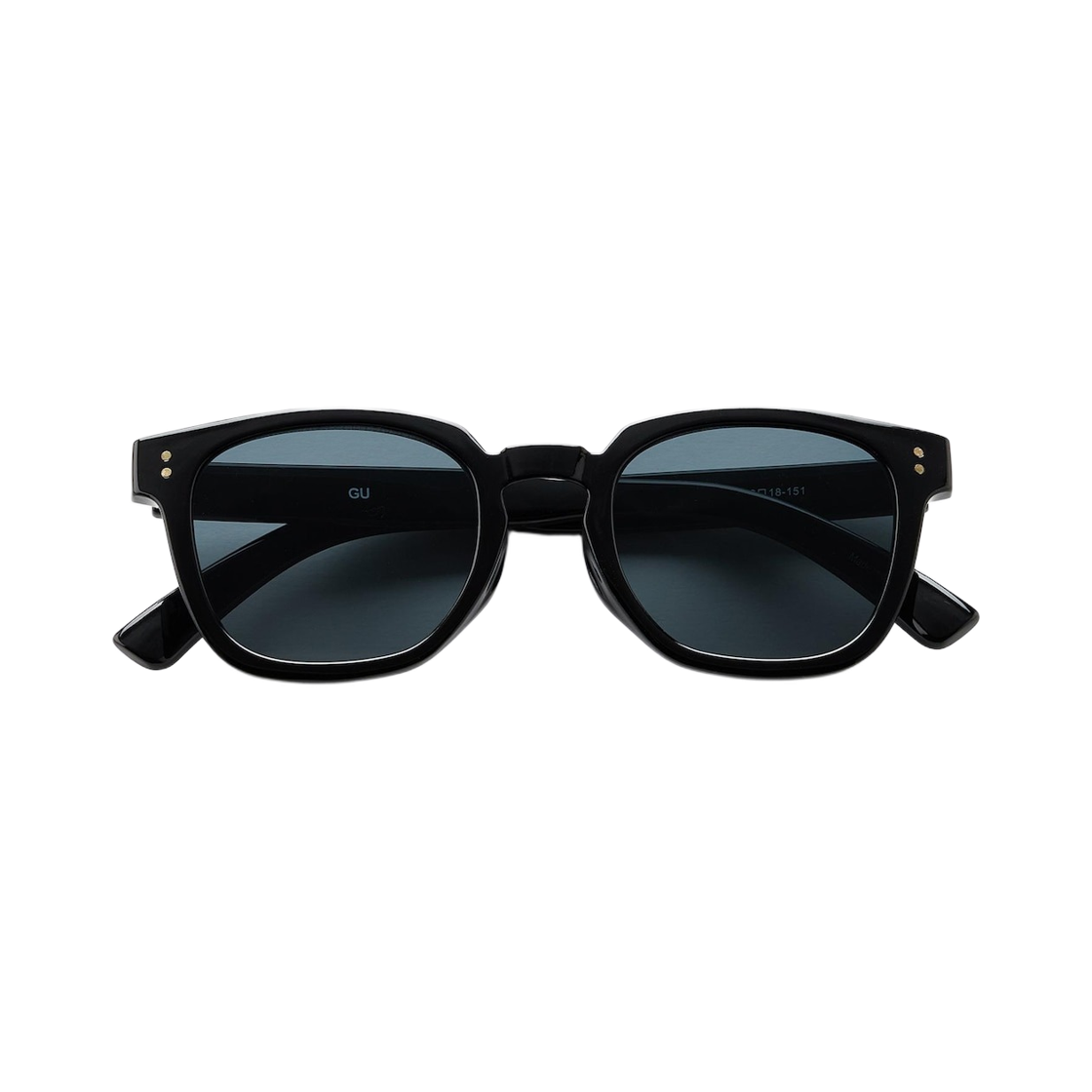 (W) GU UV 블로킹 스퀘어 웰링턴 선글라스 블랙((W) GU UV Blocking Square Wellington Sunglasses Black) - 1