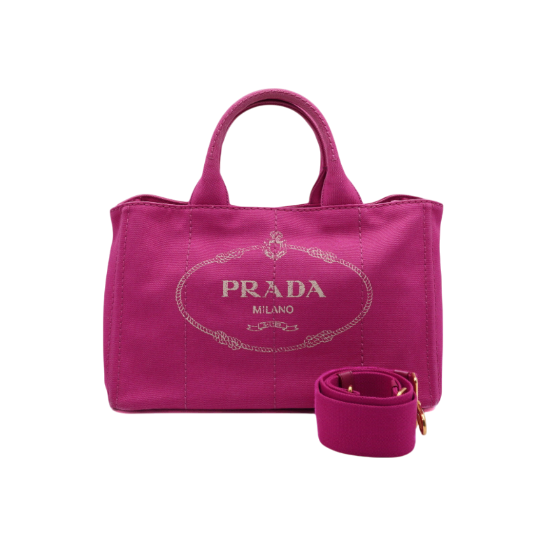 프라다 1BG642 핑크 카나파 캔버스 토트백 겸 숄더백aa64250(Prada Pink Canapa Canvas Tote & Shoulder Bag)