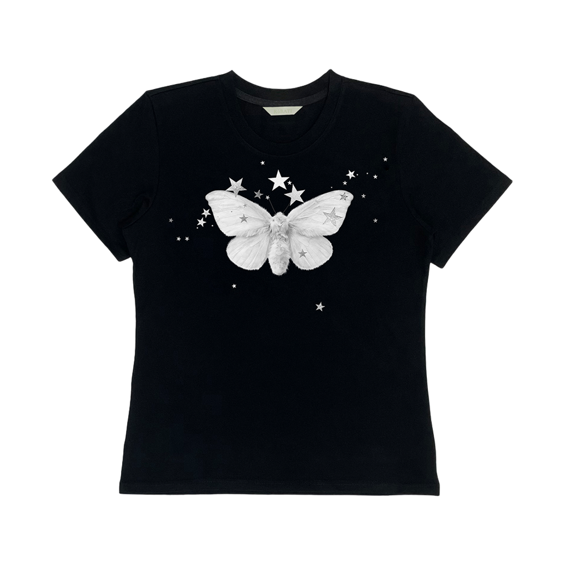 루바티 드리밍 모스 스탠다드 티셔츠 블랙(Rubati Dreaming Moth Standard Tshirt Black)