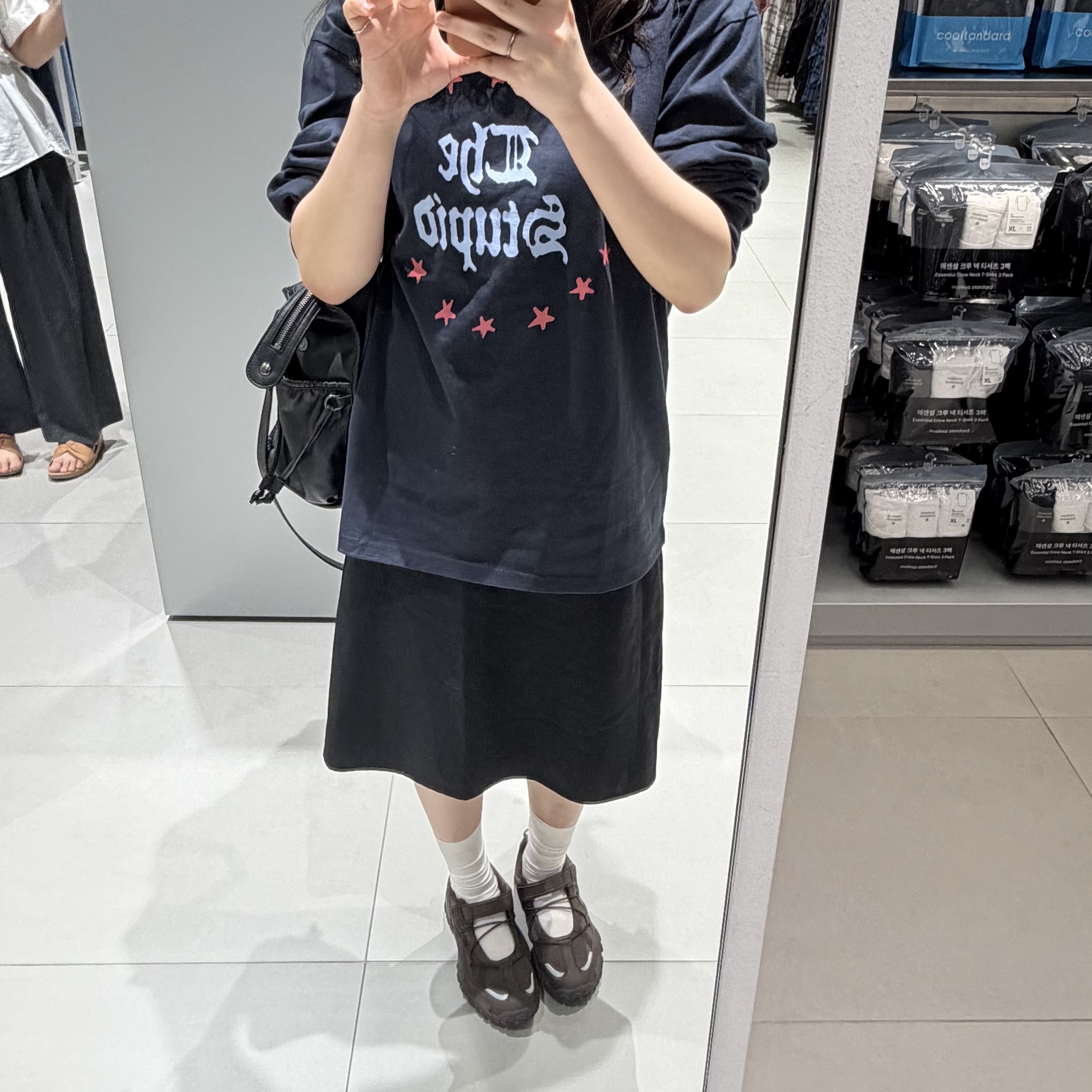 [6% 적립] FILA Echappe Velcro Maryjane Choco 착용 스타일 - 1