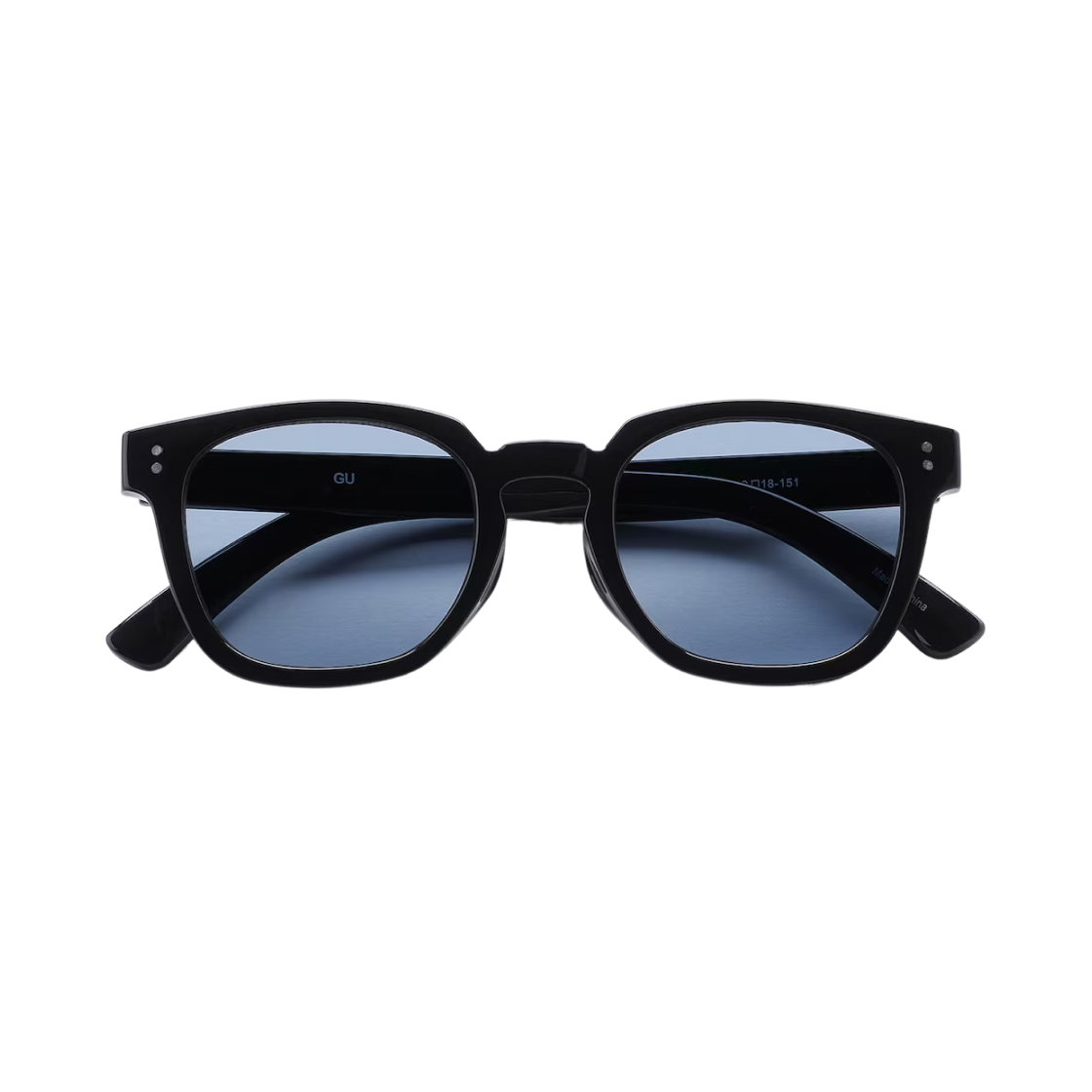 (W) GU UV 블로킹 스퀘어 웰링턴 선글라스 블루((W) GU UV Blocking Square Wellington Sunglasses Blue)