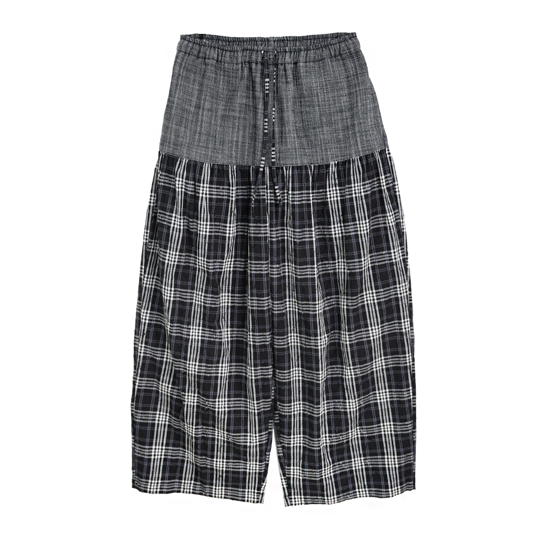 솜속 베이 데님 체크 라운지 팬츠 블랙(SOMSOC Bay Denim Check Lounge Pants Black)