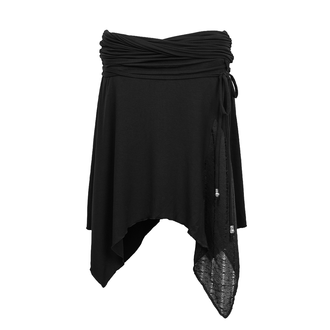 러프넥 니트 레이어 드레이프 스커트 블랙(Roughneck Knit Layer Drape Skirt Black)