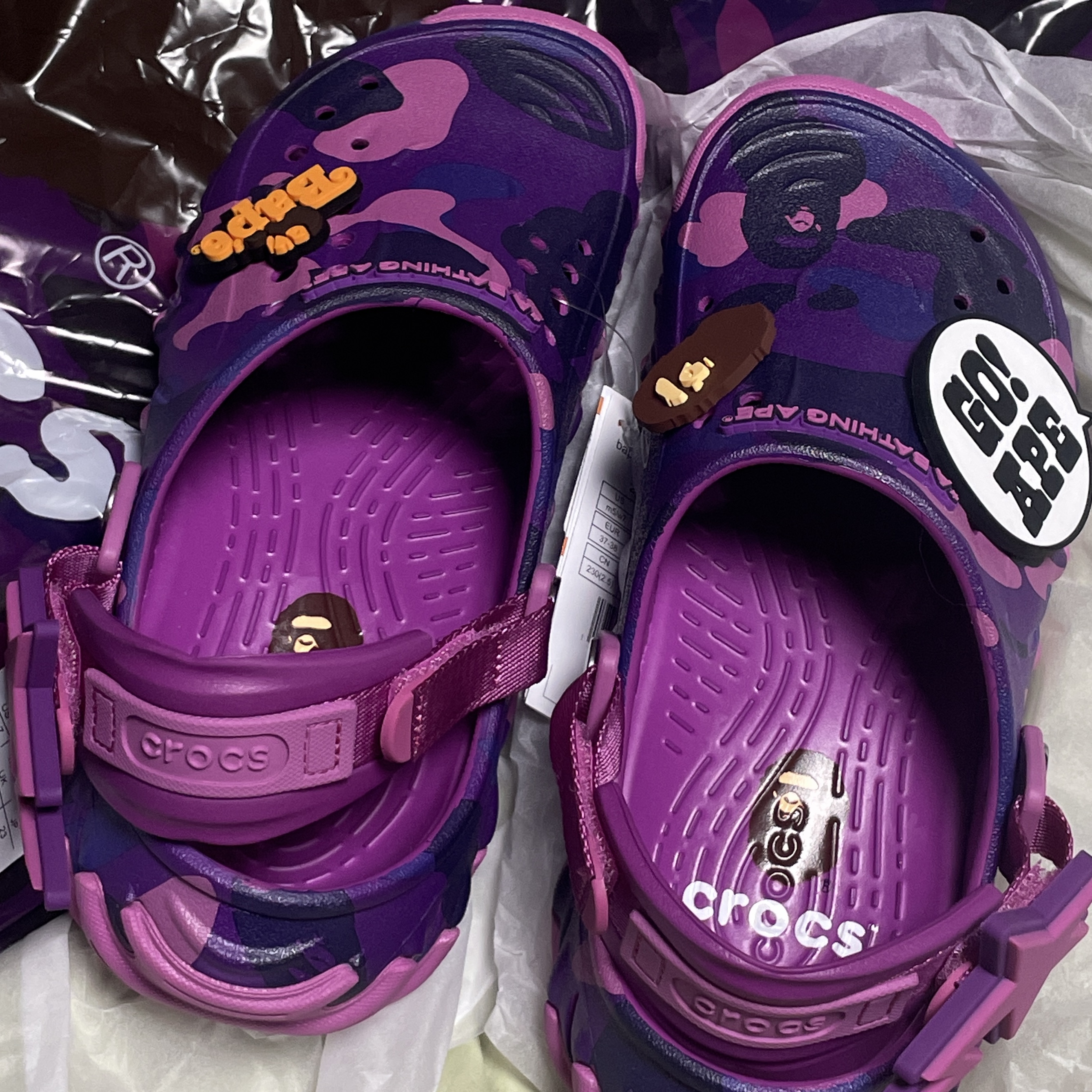 Crocs x BAPE Echo RO Clog Purple 착용 스타일