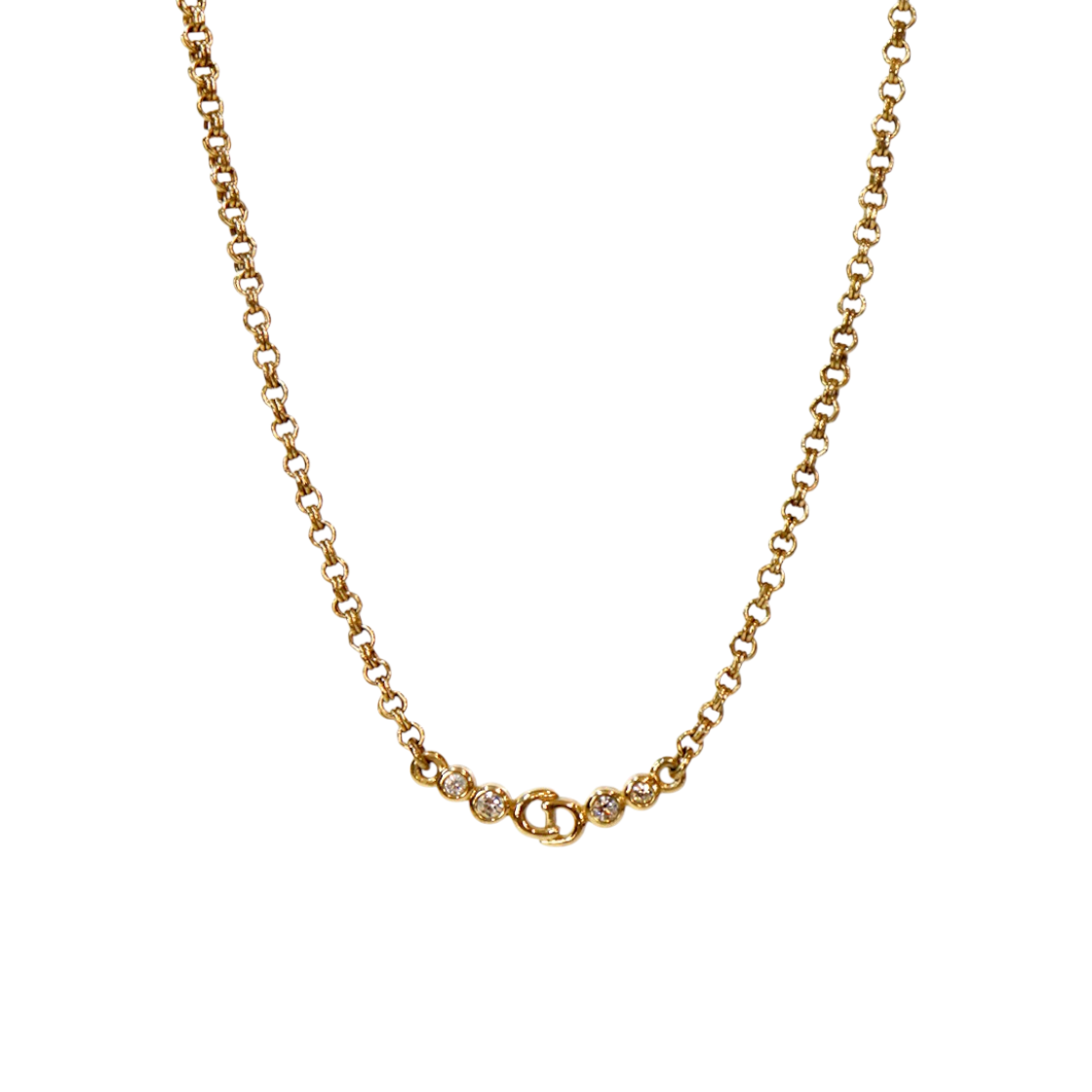 ITD426KRVVD6 Dior Cubic CD Gold Necklace A-B52154