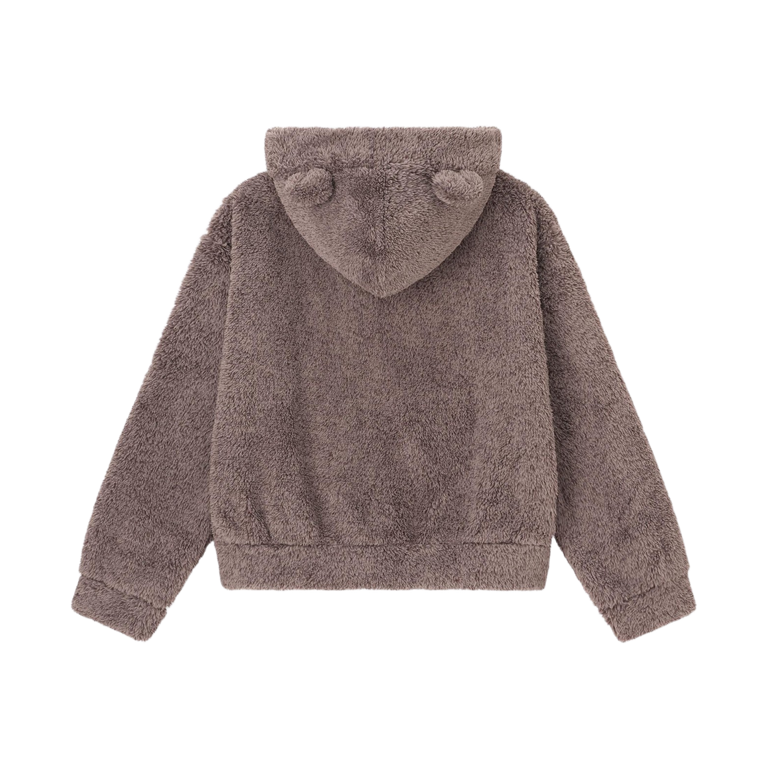 (W) GU 마시멜로우 필 베어 풀집 후드 브라운((W) GU Marshmallow Feel Bear Full Zip Hoodie Brown) - 2