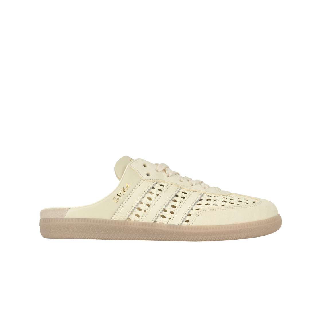 (W) 아디다스 삼바 뮬 크림 화이트 골드 메탈릭((W) Adidas Samba Mule Cream White Gold Metallic) - 1