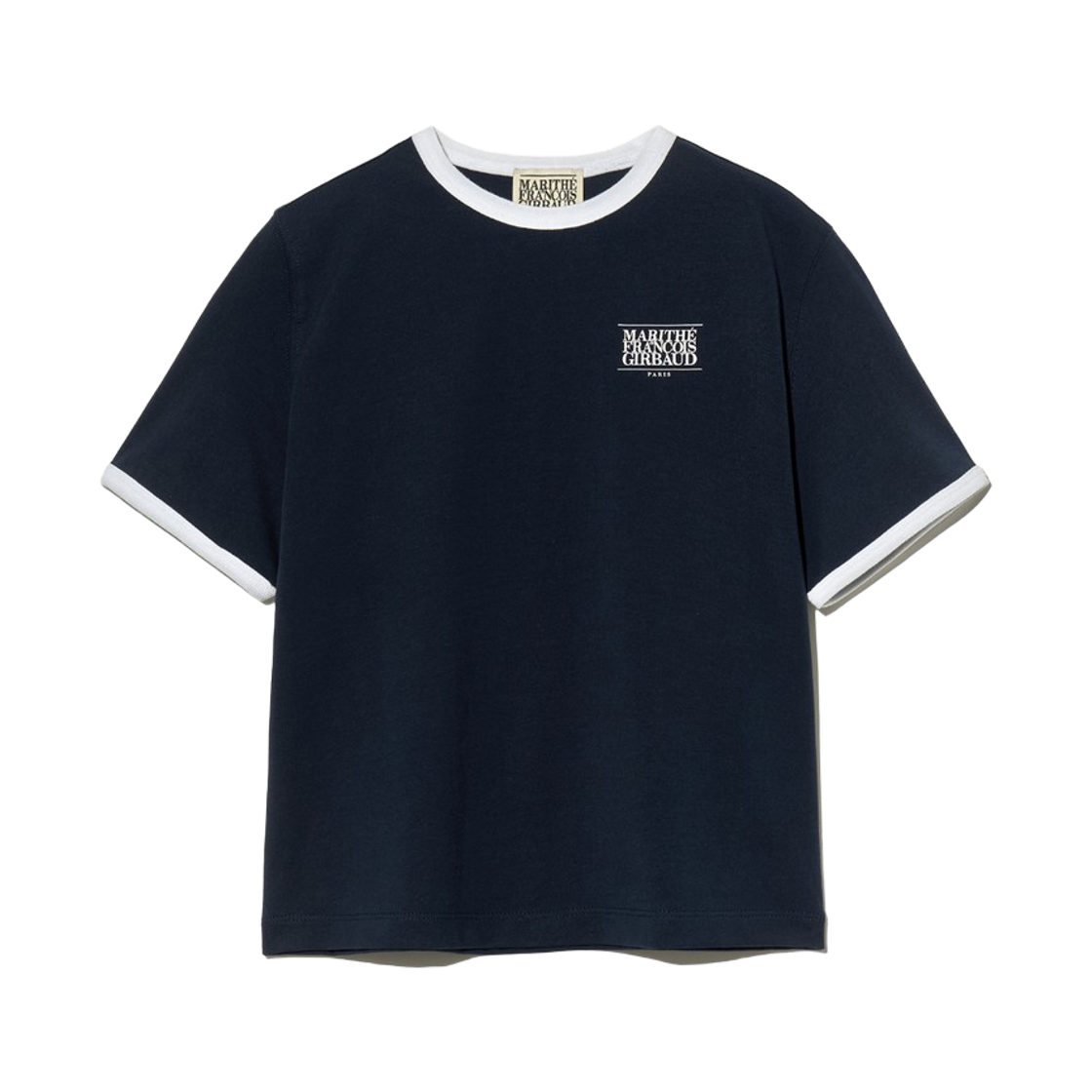 (키즈) 마리떼 프랑소와 저버 클래식 로고 링거 티셔츠 네이비((Kids) Marithe Francois Girbaud Classic Logo Ringer T-Shirt Navy) - 1