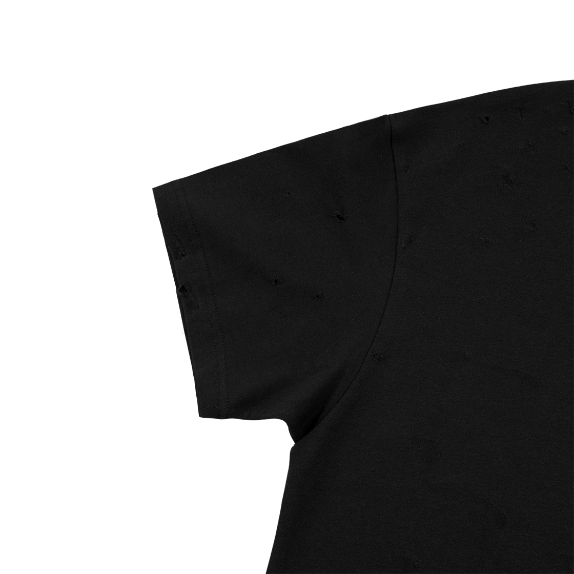 에모스탠스클럽 디스트레스드 슬림 블랭크 티셔츠 블랙(emostanceclub Distressed Slim Blank T Black) - 5