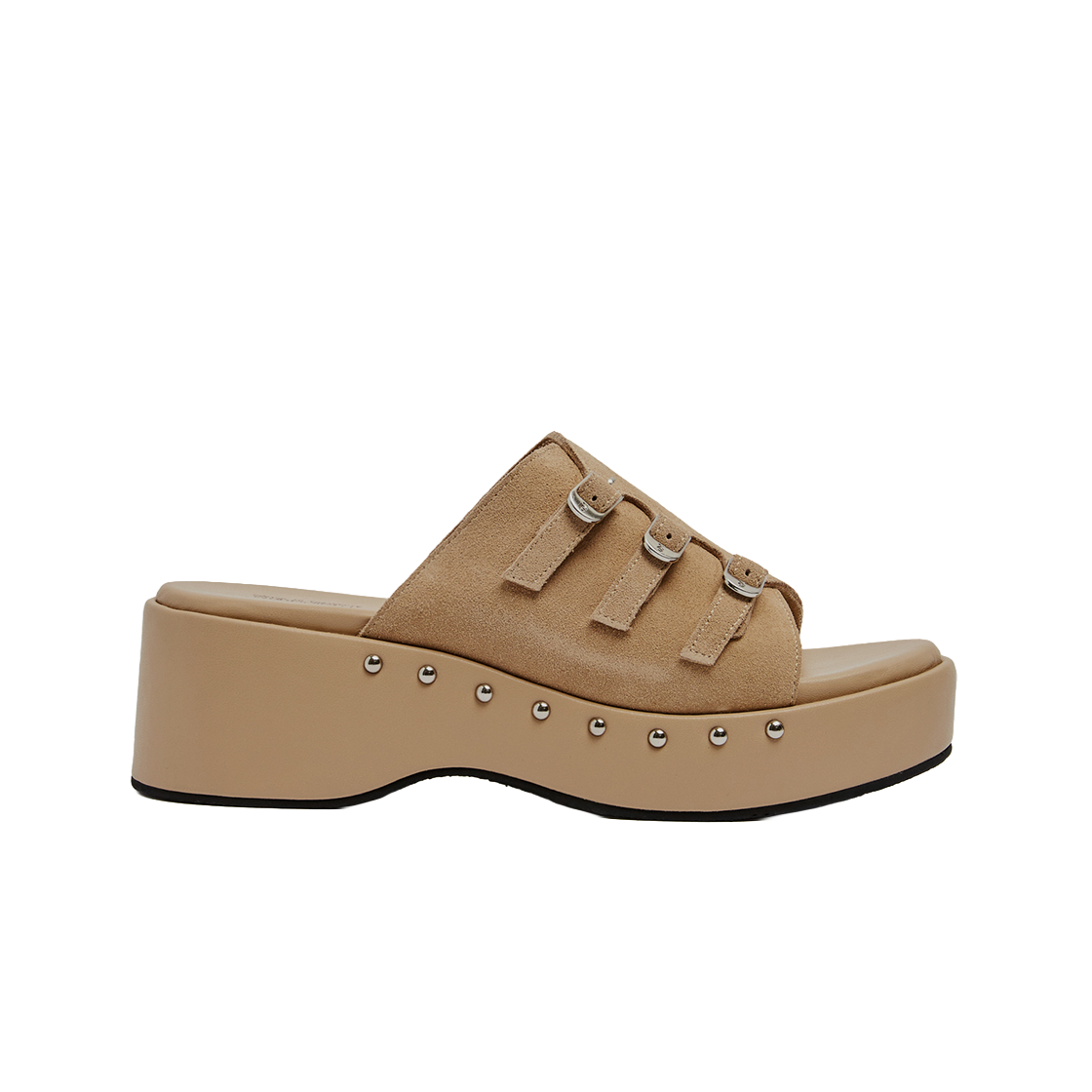 무드나잇 클리프 플랫폼 클로그 샌들 l 베이지 스웨이드(Moodnight Cliff Platform Clog Mules l Beige Suede) - 1