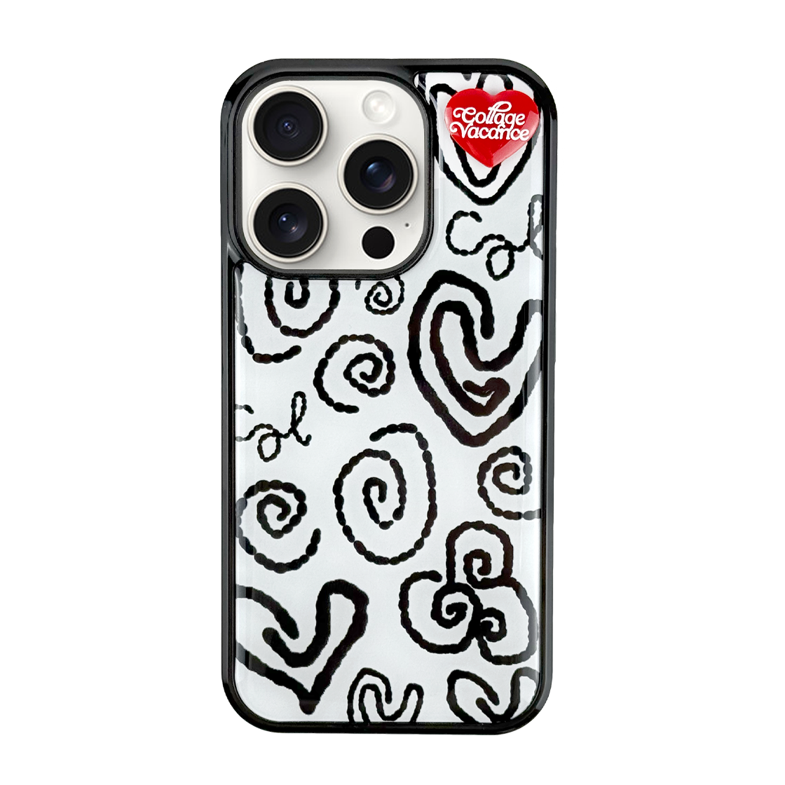 꼴라주바캉스 러프 드로잉 펜던트 에폭시 케이스 화이트(COLLAGEVACANCE Rough Drawing Pendant Epoxy Case White)