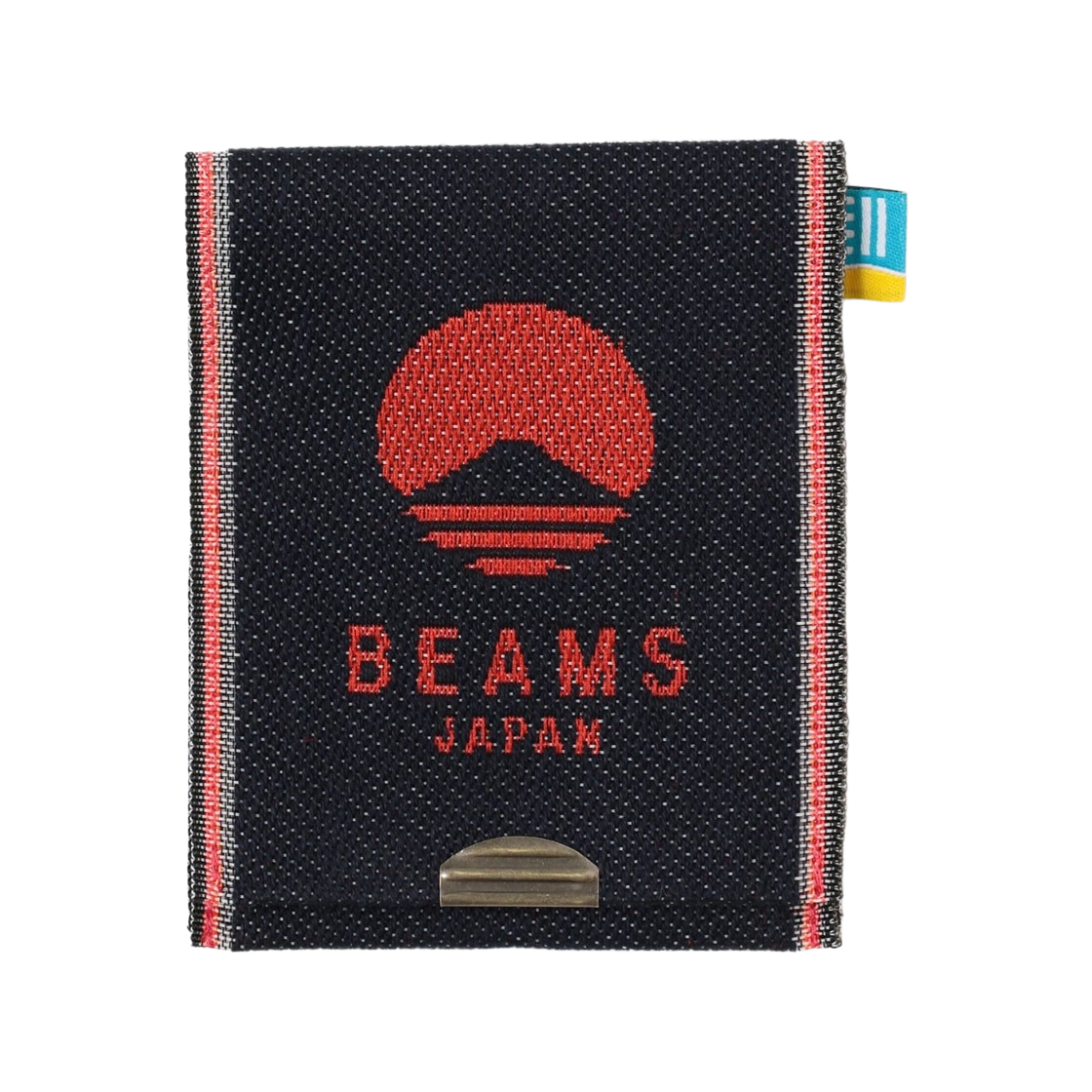 빔즈 재팬 x 타카다 오리모노 타타미 엣지 로고 카드 & 코인 월렛 데님 레드(Beams Japan x Takada Orimono Tatami Edge Logo Card & Coin Wallet Denim Red)