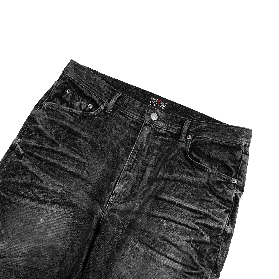 에모스탠스클럽 블랙 더스트 코티드 플레어 진(emostanceclub Black Dust Coated Flare Jeans) - 4