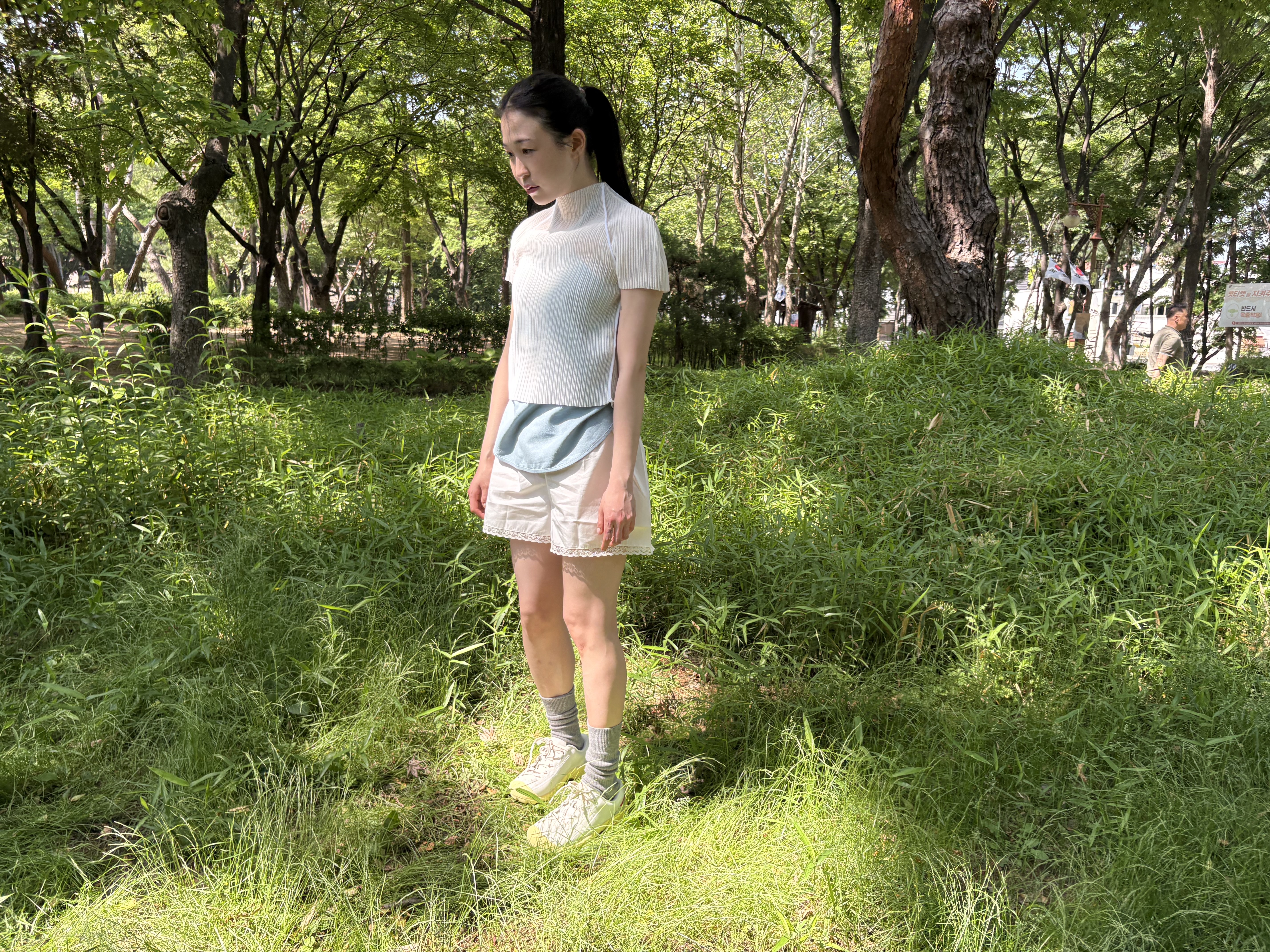 [KREAM 단독] Cou Cou Intimates Women The Boxer White - 26SS, Phileo x Keen Women Targhee White - 26SS 착용 스타일 - 1