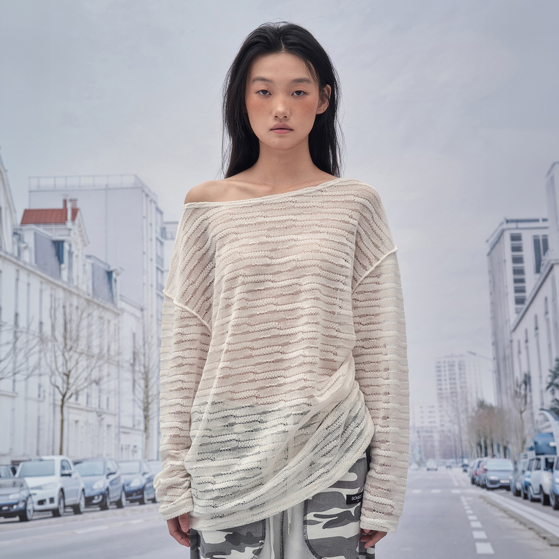 솜속 엘리 레이스 니티드 탑 화이트(SOMSOCAllie Lace Knitted Top White) - 2