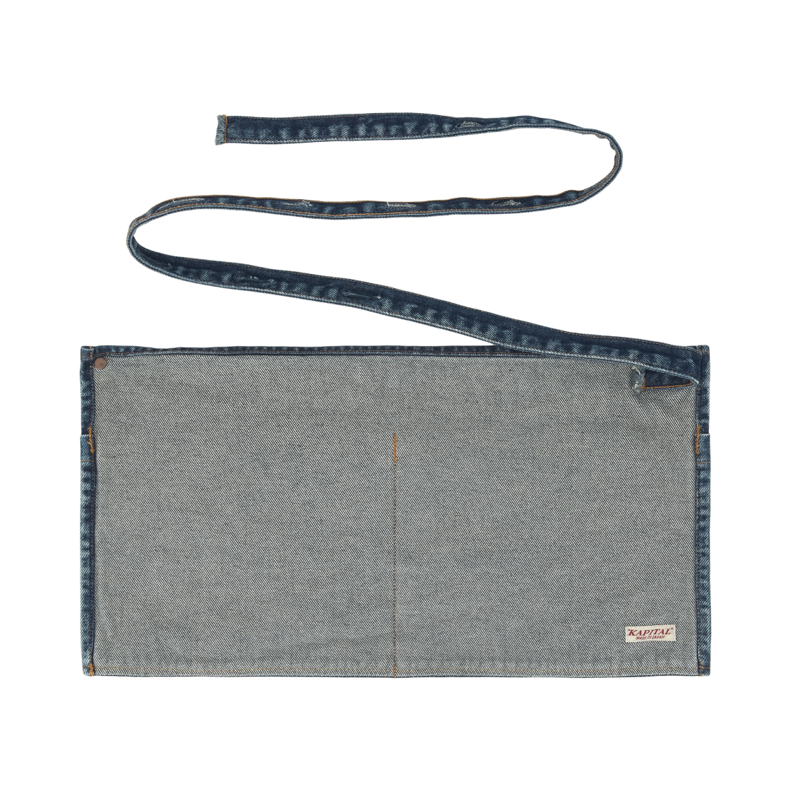 캐피탈 컨트리 13온즈 데님 데미지 데님 리페어pt 숏 애드 앞치마 인디고 (프로세싱)(Kapital 13 oz. Denim Damaged Denim Repairspt Short Ad Apron Indigo (Processing)) - 2