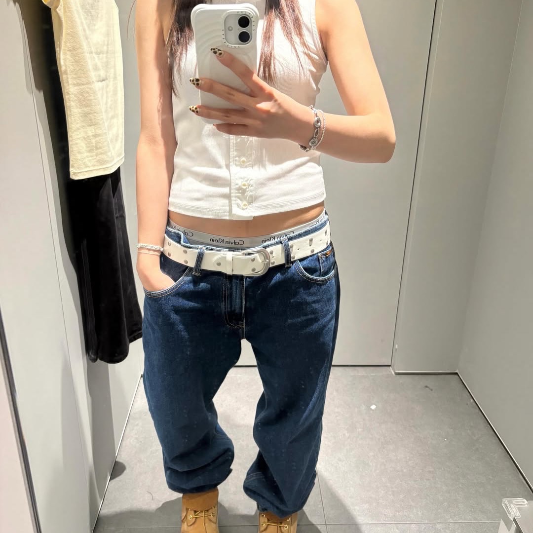 ersco Straight Jeans Blue 착용 스타일 - 3