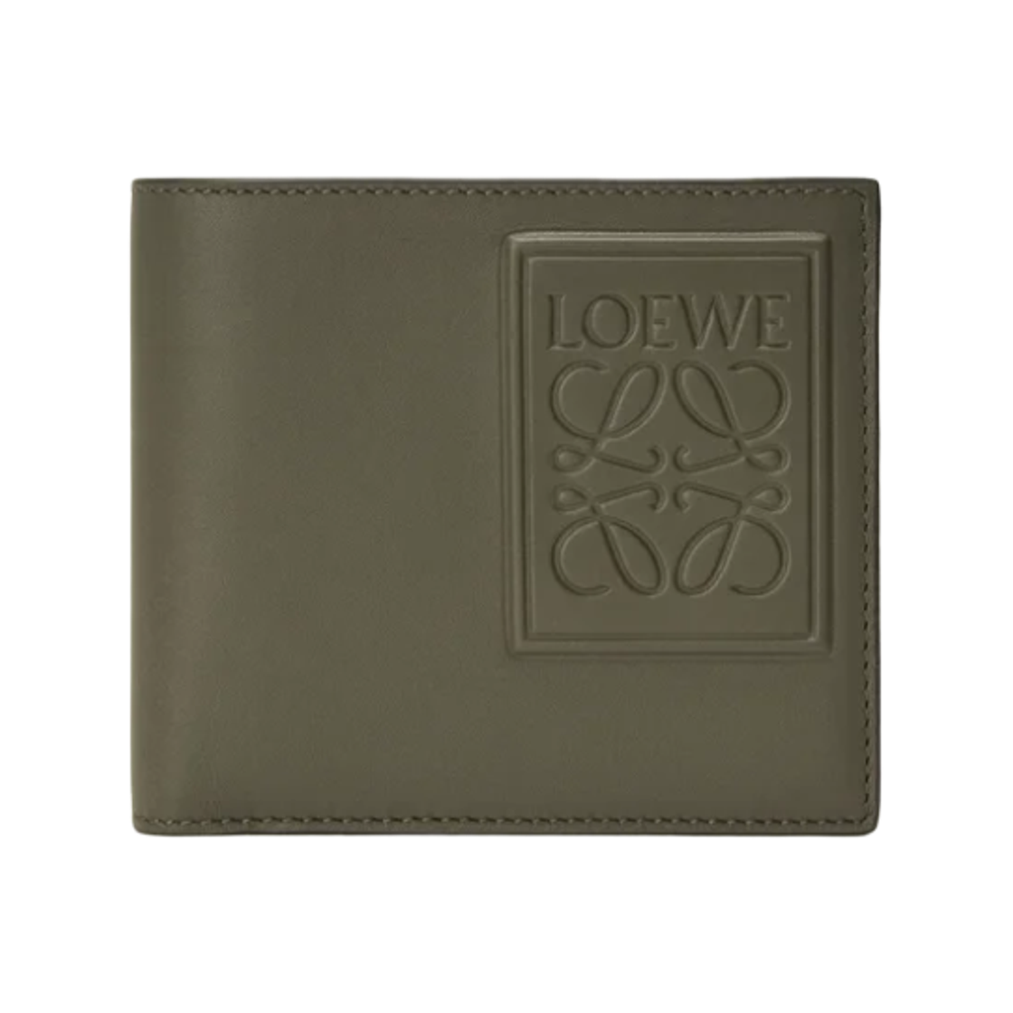 ๋ก์๋ฒ ์ฌํด ์นดํ์คํจ ๋ฐ์ดํด๋ ์๋ ์นดํค ๊ทธ๋ฆฐ(Loewe Bifold Wallet in Satin Calfskin Khaki Green)