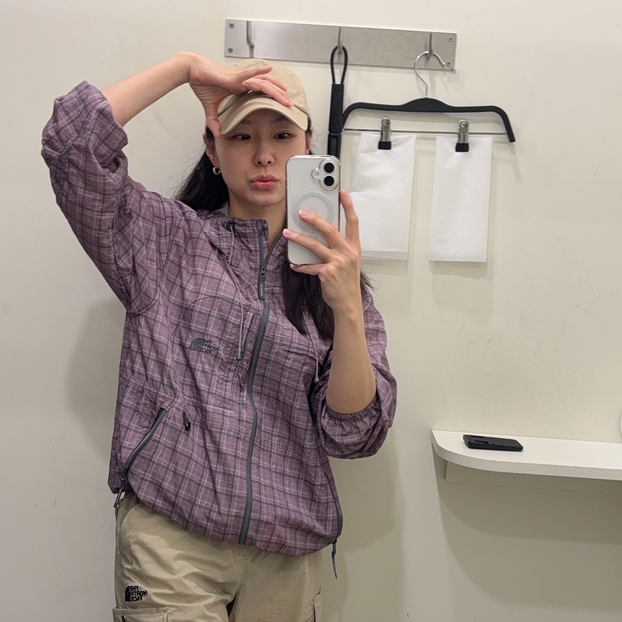 The North Face Novelty Daycamp Jacket Grayish Lilac - 26SS 착용 스타일 - 1